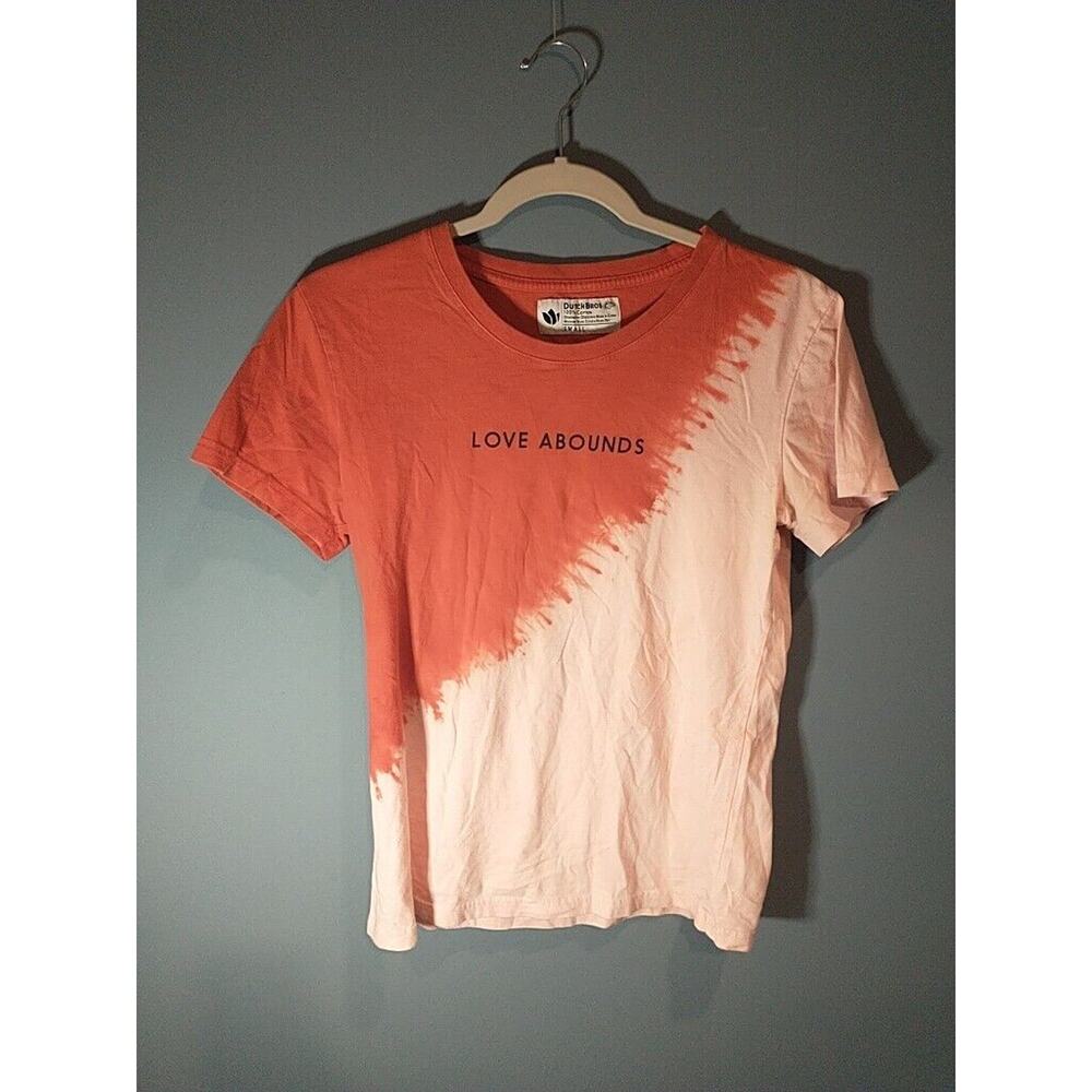 Dutch Bros Coffee Love Abounds Red And Pink Tie Dye Shirt Size Small